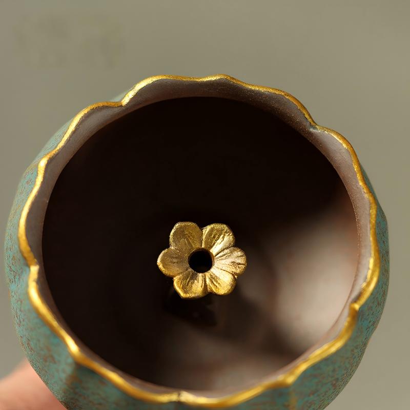 Handcrafted Ceramic Butter Lamp - Zen Buddha Light for Home Altar Long Burning Lamp | FREE SHIPPING