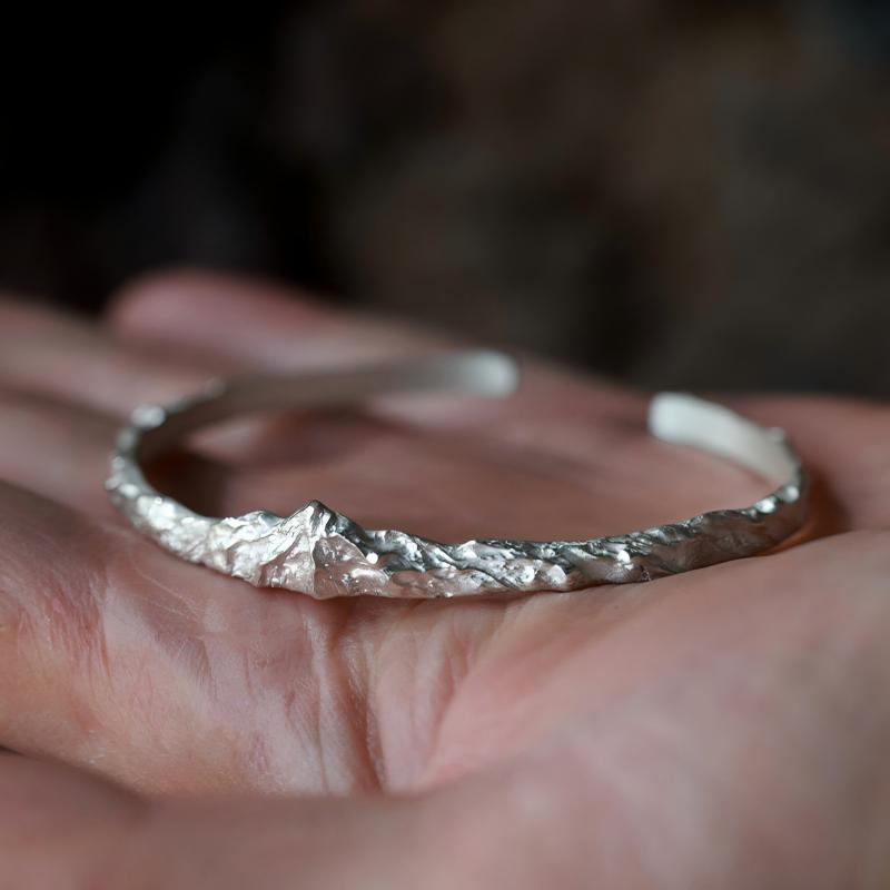 Original Design Kailash 999 Pure Silver Bangle - Handmade Unisex Minimalist Bracelet | FREE SHIPPING