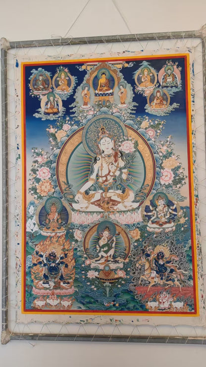 [Intangible Cultural Heritage: A Masterpiece of Artistry] REGONG Thangka—Hand-painted with natural mineral pigments, designated as a National Intangible Cultural Heritage, free shipping included
