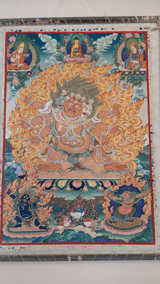 [Intangible Cultural Heritage: A Masterpiece of Artistry] REGONG Thangka—Hand-painted with natural mineral pigments, designated as a National Intangible Cultural Heritage, free shipping included