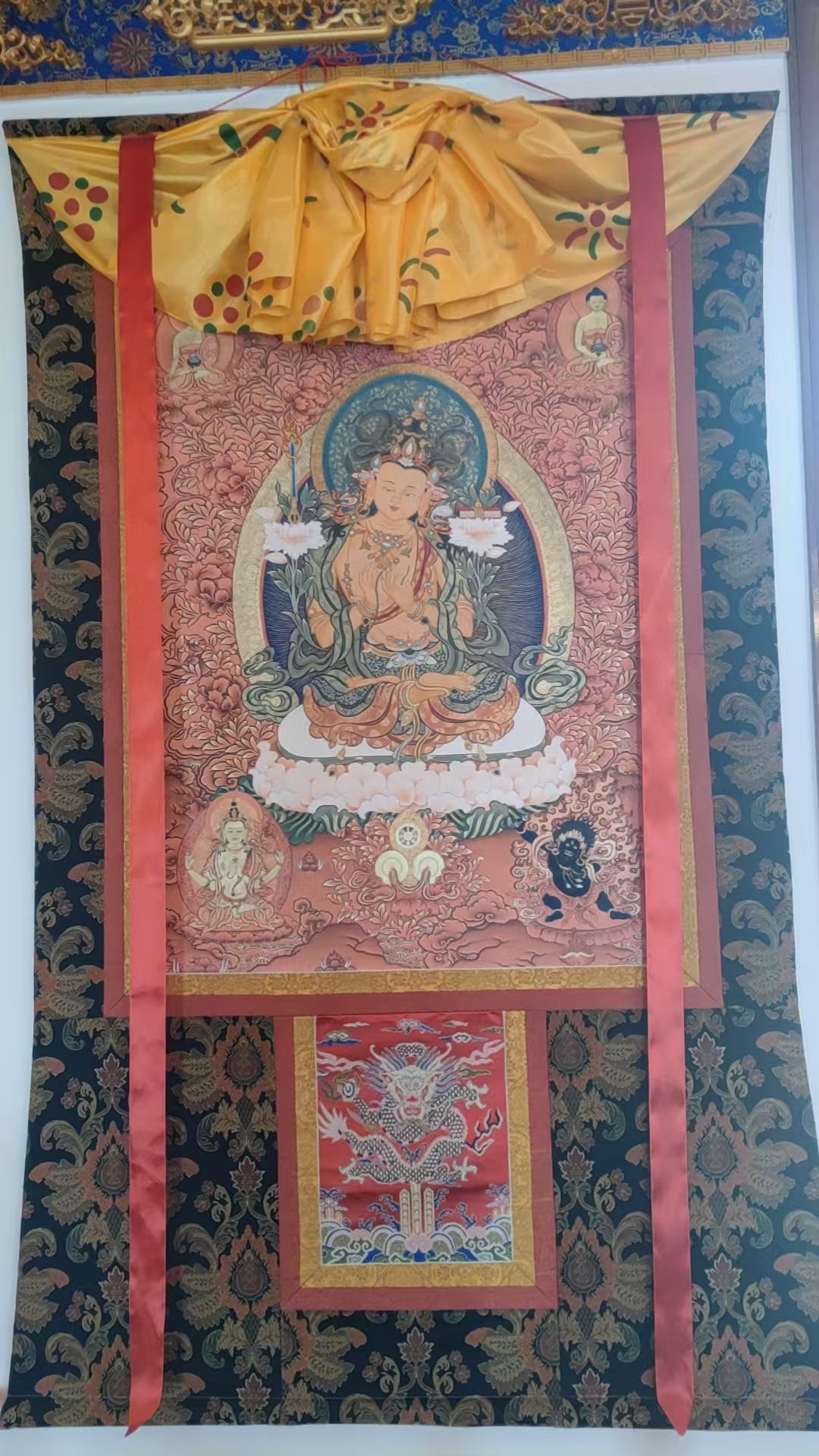 [Intangible Cultural Heritage: A Masterpiece of Artistry] REGONG Thangka—Hand-painted with natural mineral pigments, designated as a National Intangible Cultural Heritage, free shipping included