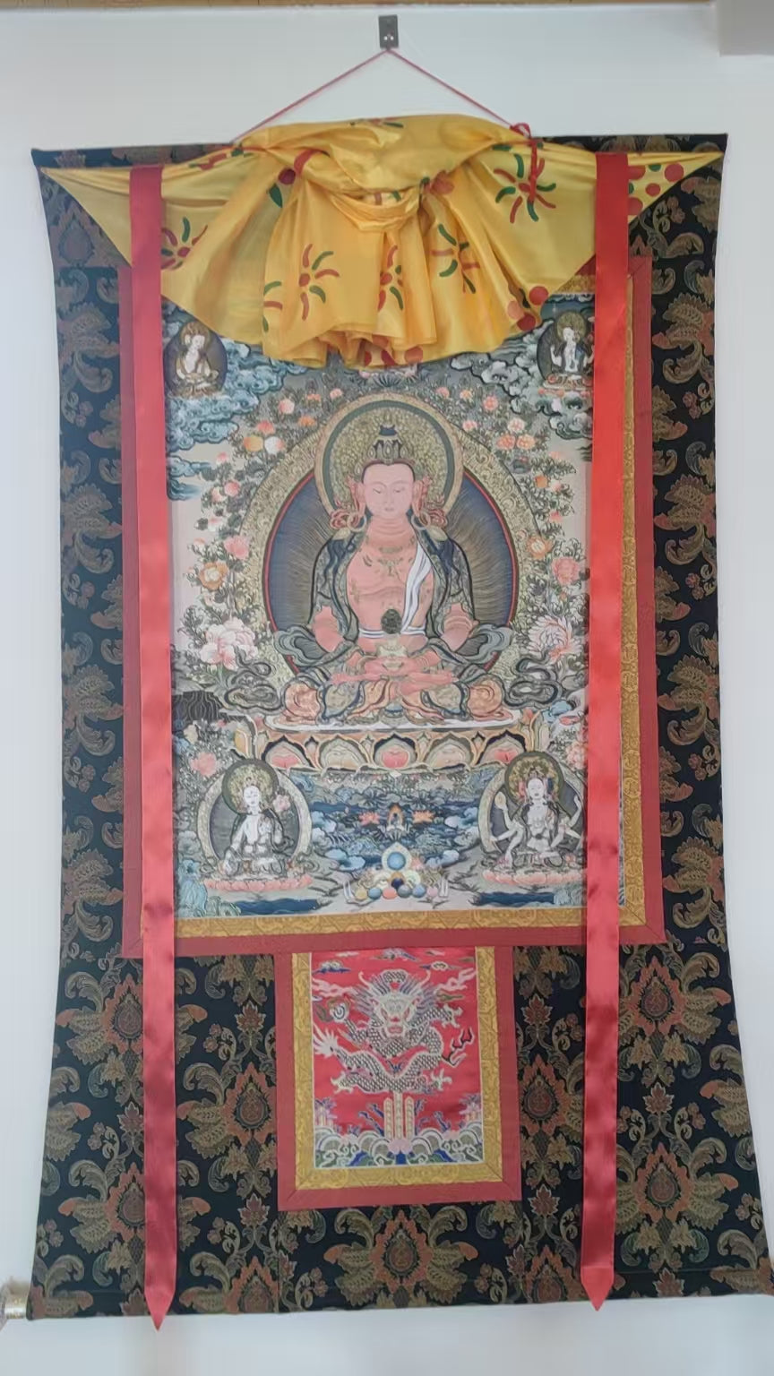[Intangible Cultural Heritage: A Masterpiece of Artistry] REGONG Thangka—Hand-painted with natural mineral pigments, designated as a National Intangible Cultural Heritage, free shipping included