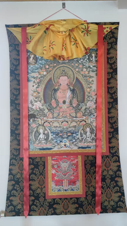 [Intangible Cultural Heritage: A Masterpiece of Artistry] REGONG Thangka—Hand-painted with natural mineral pigments, designated as a National Intangible Cultural Heritage, free shipping included