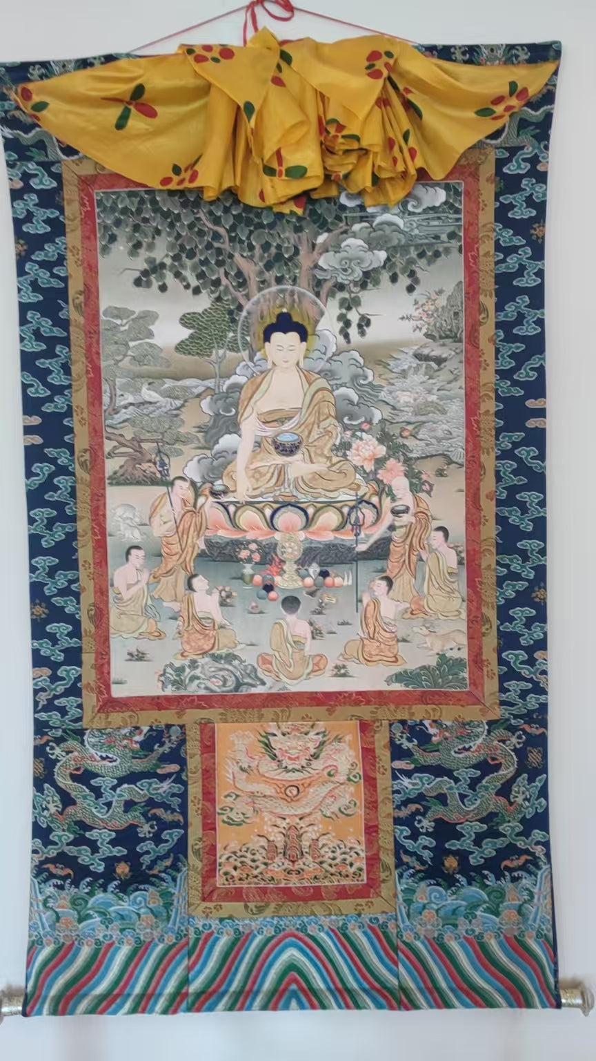 [Intangible Cultural Heritage: A Masterpiece of Artistry] REGONG Thangka—Hand-painted with natural mineral pigments, designated as a National Intangible Cultural Heritage, free shipping included