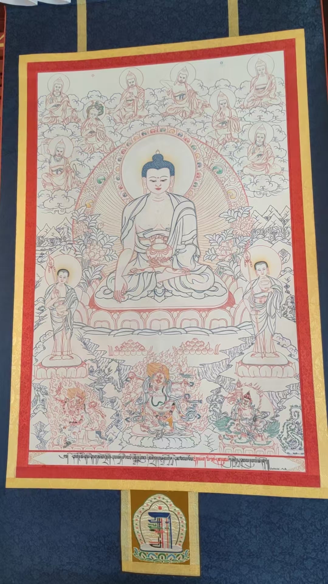 [Intangible Cultural Heritage: A Masterpiece of Artistry] REGONG Thangka—Hand-painted with natural mineral pigments, designated as a National Intangible Cultural Heritage, free shipping included