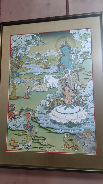 [Intangible Cultural Heritage: A Masterpiece of Artistry] REGONG Thangka—Hand-painted with natural mineral pigments, designated as a National Intangible Cultural Heritage, free shipping included