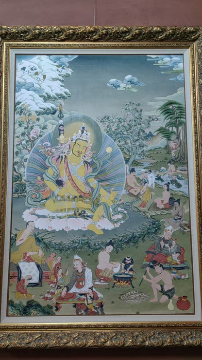 [Intangible Cultural Heritage: A Masterpiece of Artistry] REGONG Thangka—Hand-painted with natural mineral pigments, designated as a National Intangible Cultural Heritage, free shipping included