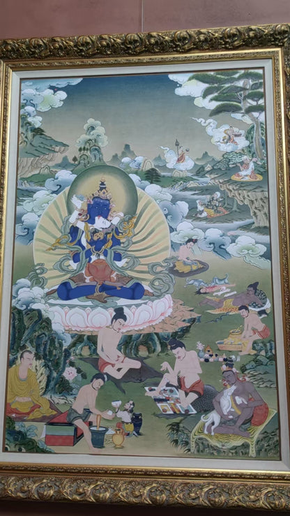 [Intangible Cultural Heritage: A Masterpiece of Artistry] REGONG Thangka—Hand-painted with natural mineral pigments, designated as a National Intangible Cultural Heritage, free shipping included