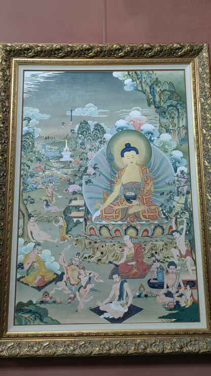 [Intangible Cultural Heritage: A Masterpiece of Artistry] REGONG Thangka—Hand-painted with natural mineral pigments, designated as a National Intangible Cultural Heritage, free shipping included