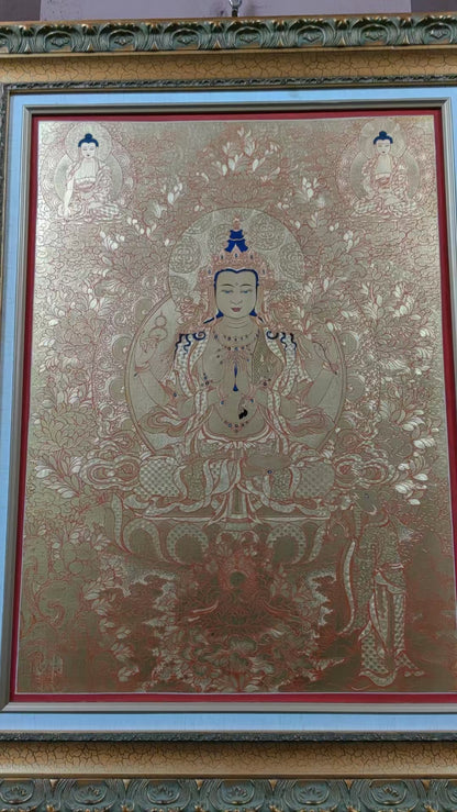 [Intangible Cultural Heritage: A Masterpiece of Artistry] REGONG Thangka—Hand-painted with natural mineral pigments, designated as a National Intangible Cultural Heritage, free shipping included